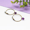 Tiny Amethyst Hoop Earrings