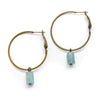 Tiny Aquamarine Hoop Earrings