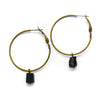 Tiny Black Tourmaline Hoop Earrings