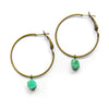 Tiny Chrysoprase Hoop Earrings