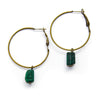 Tiny Malachite Hoop Earrings