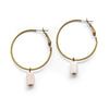 Tiny Pink Opal Hoop Earrings