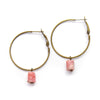 Tiny Rhodochrosite Hoop Earrings