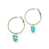 Tiny Turquoise Hoop Earrings