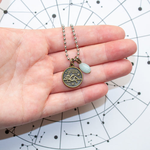 Virgo & Amazonite Charm Necklace