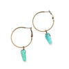 Amazonite Mini Slab Hoop Earrings - Natural Gemstone Jewelry