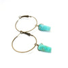 Amazonite Mini Slab Hoop Earrings - Natural Gemstone Jewelry