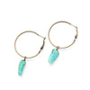 Amazonite Mini Slab Hoop Earrings - Natural Gemstone Jewelry