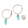 Amazonite Mini Slab Hoop Earrings - Natural Gemstone Jewelry