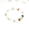 Amazonite and Quartz Stretch Bracelet - Natural Gemstone Jewelry