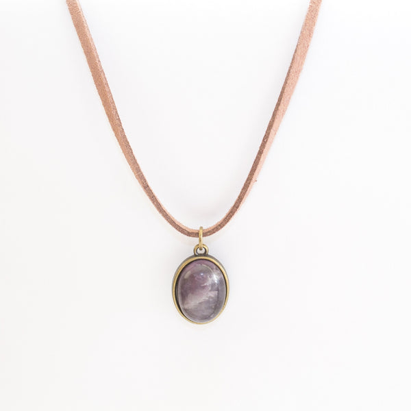Amethyst Gemstone Choker - Natural Gemstone Vegan Jewelry