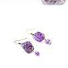 Amethyst Drop Earrings - Raw Crystal Jewelry