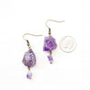 Amethyst Drop Earrings - Raw Crystal Jewelry