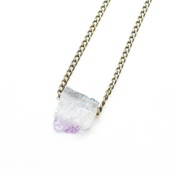 Raw Amethyst Necklace - Natural Gemstone Jewelry