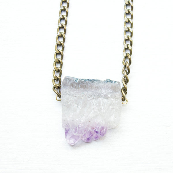 Raw Amethyst Necklace - Natural Gemstone Jewelry