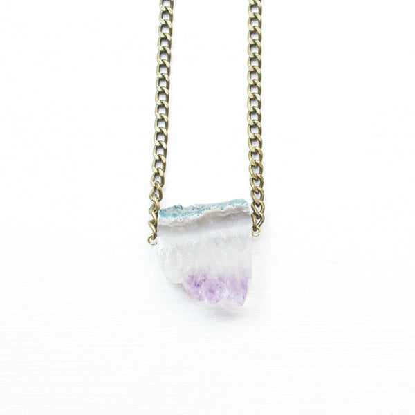 Raw Amethyst Necklace - Natural Gemstone Jewelry