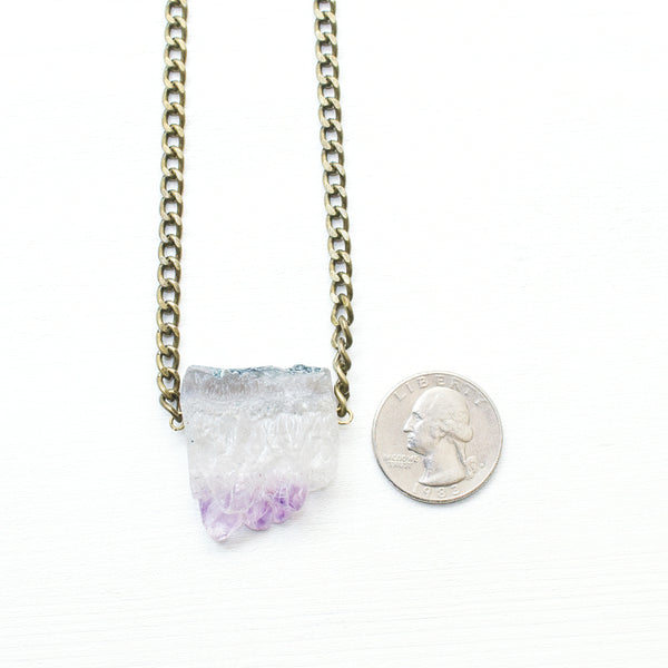Raw Amethyst Necklace - Natural Gemstone Jewelry