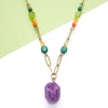 Amethyst Rainbow Beaded Long Necklace