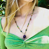 Amethyst Rainbow Beaded Long Necklace