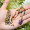 Amethyst Rainbow Beaded Long Necklace