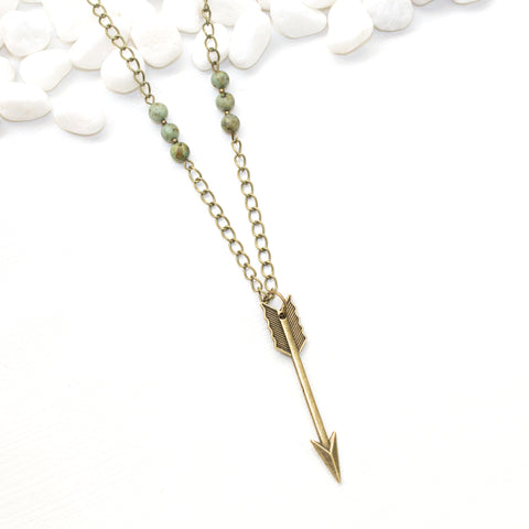 Arrow and Turquoise Necklace - Southwestern Boho Jewelry