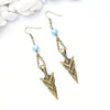 Large Arrowhead and Turquoise Earrings - Southwestern Jewelry