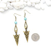 Large Arrowhead and Turquoise Earrings - Southwestern Jewelry