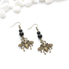 Bee and Black Agate Earrings - Spiritual Boho Jewelry