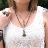 Bee and Black Agate Necklace - Spiritual Boho Jewelry