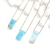 Mini Blue Agate Necklace - Natural Gemstone and Raw Crystal Jewelry