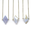 Blue Lace Agate Diamond Necklace - Coastal Collection