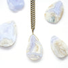 Blue Lace Agate Large Slab Necklace - Coastal Collection