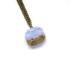 Blue Lace Agate Square Necklace - Coastal Collection