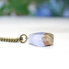 Blue Lace Agate Square Necklace - Coastal Collection