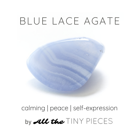 Blue Lace Agate Square Necklace - Coastal Collection
