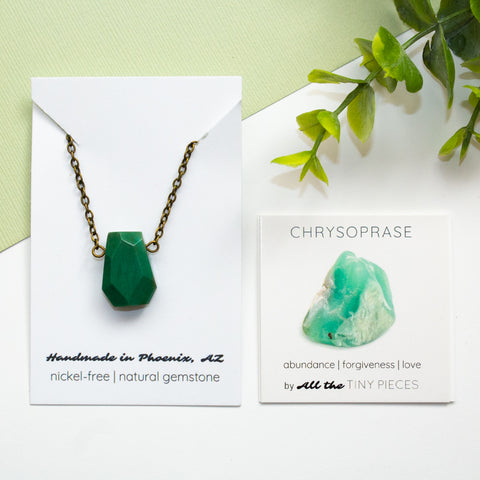 Chrysoprase Geometric Necklace Meaning