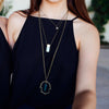 Gold Dipped Chrysoprase Necklace - Natural Gemstone Jewelry