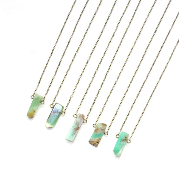 Dainty Chrysoprase Necklace - Natural Gemstone Jewelry