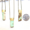 Gold Dipped Chrysoprase Necklace - Natural Gemstone Jewelry