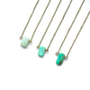 Chrysoprase Tiny Rectangle Necklace - Coastal Collection