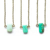 Chrysoprase Tiny Rectangle Necklace - Coastal Collection