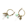 Chrysoprase, Crystal and Turtle Dainty Hoop Earrings - Coastal Collection