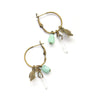 Chrysoprase, Crystal and Turtle Dainty Hoop Earrings - Coastal Collection