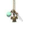 Chrysoprase, Crystal and Turtle Drop Necklace - Coastal Collection