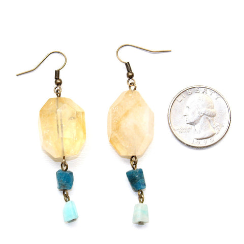 Citrine Drop Earrings - Natural Gemstone Jewelry