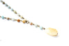 Citrine and Amazonite Y Necklace - Natural Gemstone Jewelry