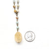 Citrine and Amazonite Y Necklace - Natural Gemstone Jewelry