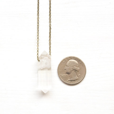 Crystal Quartz Double Point Necklace - Natural Gemstone Jewelry