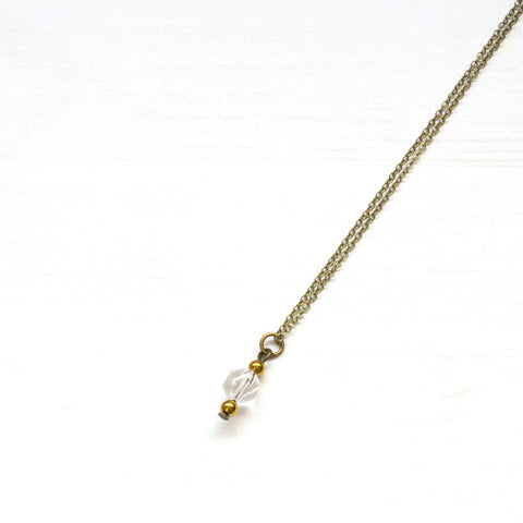 Crystal Quartz Drop Necklace - Natural Gemstone Jewelry