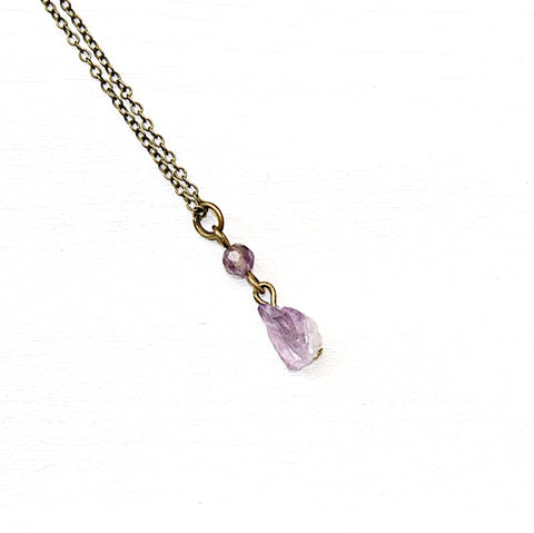 Dainty Amethyst Necklace - Natural Gemstone Jewelry